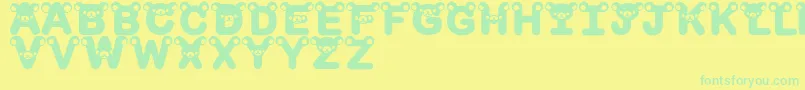 RilakkumadingbatBold Font – Green Fonts on Yellow Background