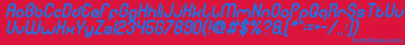 GitchgitchItalic Font – Blue Fonts on Red Background