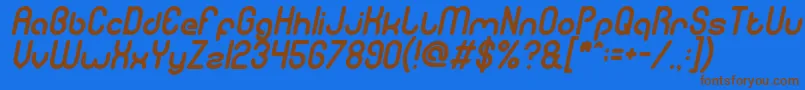 GitchgitchItalic Font – Brown Fonts on Blue Background