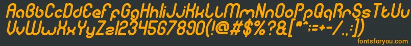 GitchgitchItalic-fontti – oranssit fontit mustalla taustalla