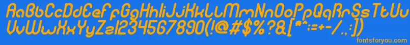 GitchgitchItalic Font – Orange Fonts on Blue Background