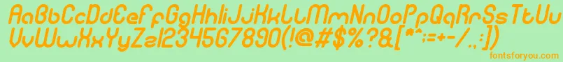 GitchgitchItalic Font – Orange Fonts on Green Background