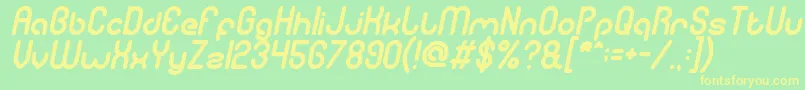 GitchgitchItalic Font – Yellow Fonts on Green Background