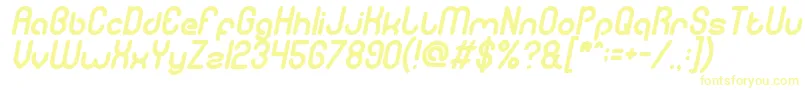 GitchgitchItalic Font – Yellow Fonts on White Background