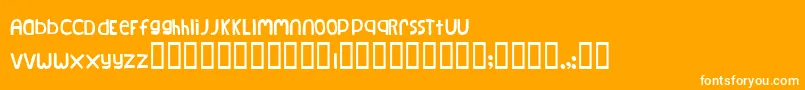 Natlog-Schriftart – Weiße Schriften auf orangefarbenem Hintergrund