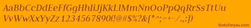 JudsonItalic Font – Brown Fonts on Orange Background