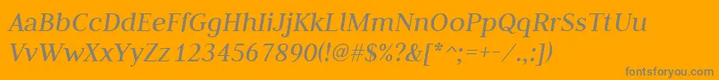Fonte JudsonItalic – fontes cinzas em um fundo laranja