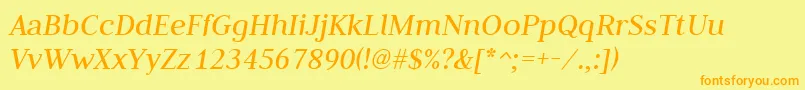 JudsonItalic Font – Orange Fonts on Yellow Background
