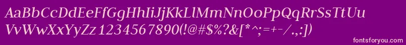 フォントJudsonItalic – 紫の背景にピンクのフォント