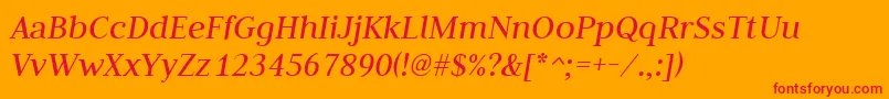 fuente JudsonItalic – Fuentes Rojas Sobre Fondo Naranja