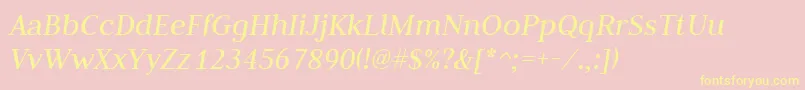Шрифт JudsonItalic – жёлтые шрифты на розовом фоне