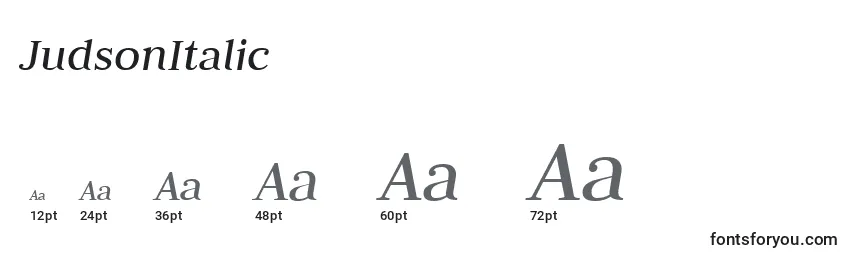 JudsonItalic Font Sizes
