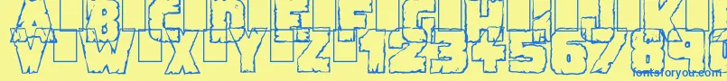 Подробнее о шрифте DemolitionCrack Шрифт DemolitionCrack – синие шрифты на жёлтом фоне