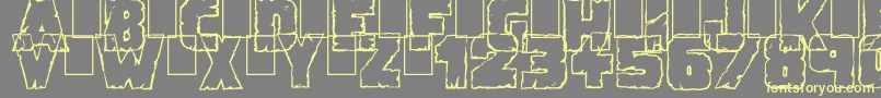 Police DemolitionCrack – polices jaunes sur fond gris