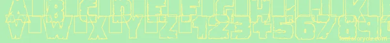 DemolitionCrack Font – Yellow Fonts on Green Background