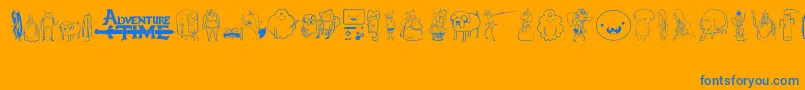 Weitere Informationen zur AdventureTime-Schriftart AdventureTime-Schriftart – Blaue Schriften auf orangefarbenem Hintergrund