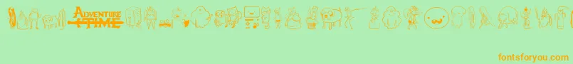 AdventureTime Font – Orange Fonts on Green Background