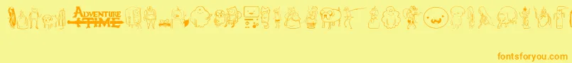 Fonte AdventureTime – fontes laranjas em um fundo amarelo