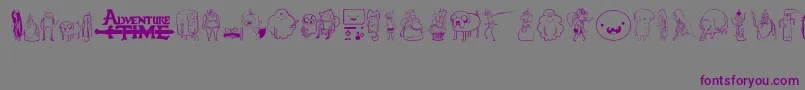 AdventureTime-Schriftart – Violette Schriften auf grauem Hintergrund