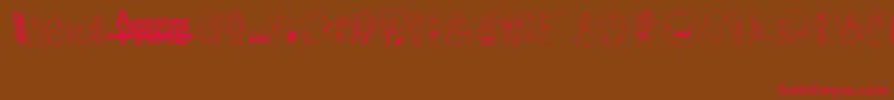 AdventureTime Font – Red Fonts on Brown Background