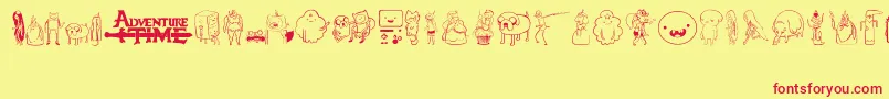 AdventureTime Font – Red Fonts on Yellow Background