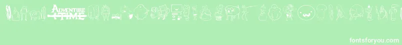 AdventureTime Font – White Fonts on Green Background