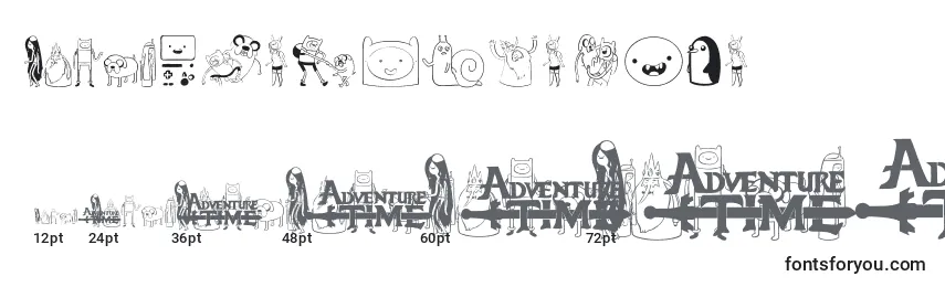 AdventureTime Font Sizes