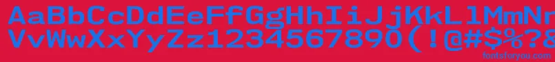 Nk57MonospaceExBd Font – Blue Fonts on Red Background