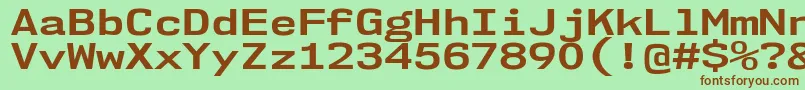 Nk57MonospaceExBd Font – Brown Fonts on Green Background