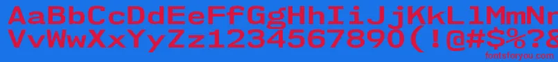 Nk57MonospaceExBd Font – Red Fonts on Blue Background