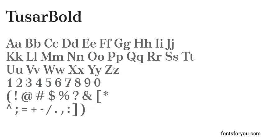 TusarBold-fontti – aakkoset, numerot, erikoismerkit