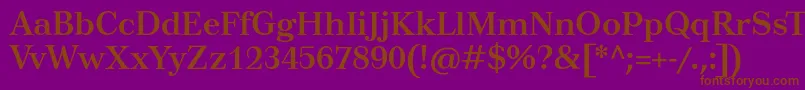 TusarBold-Schriftart – Braune Schriften auf violettem Hintergrund