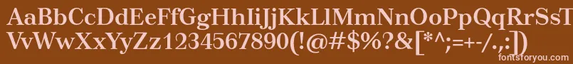 TusarBold-fontti – vaaleanpunaiset fontit ruskealla taustalla