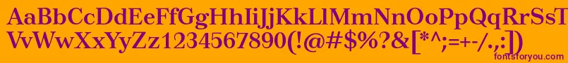TusarBold-fontti – violetit fontit oranssilla taustalla