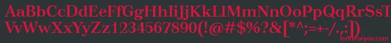 TusarBold-fontti – punaiset fontit mustalla taustalla