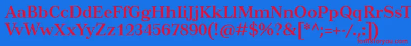 フォントTusarBold – 赤い文字の青い背景