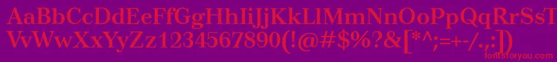 TusarBold-Schriftart – Rote Schriften auf violettem Hintergrund