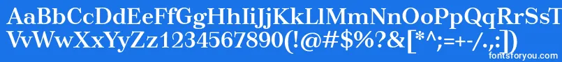 TusarBold-Schriftart – Weiße Schriften auf blauem Hintergrund