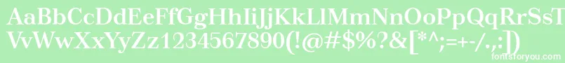 TusarBold-fontti – valkoiset fontit vihreällä taustalla