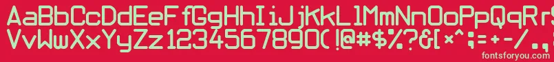 フォントOblivious – 赤い背景に緑の文字