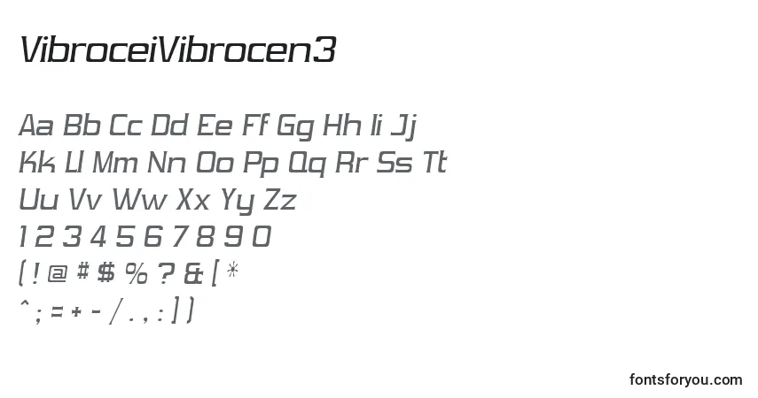 VibroceiVibrocen3-fontti – aakkoset, numerot, erikoismerkit