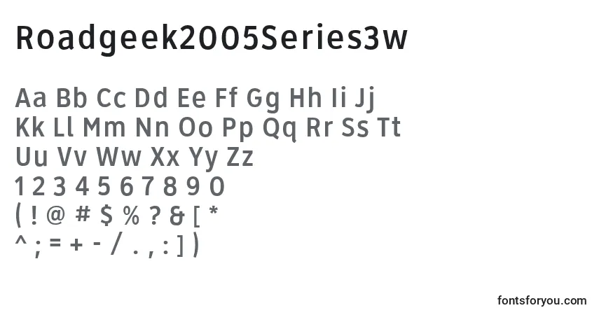 Шрифт Roadgeek2005Series3w – алфавит, цифры, специальные символы