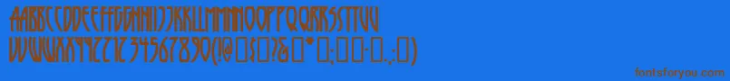 Runytunesrevisited Font – Brown Fonts on Blue Background