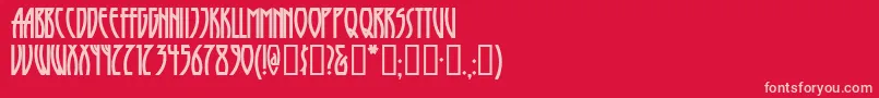 Шрифт Runytunesrevisited – розовые шрифты на красном фоне