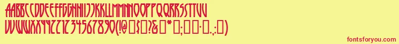 Runytunesrevisited Font – Red Fonts on Yellow Background