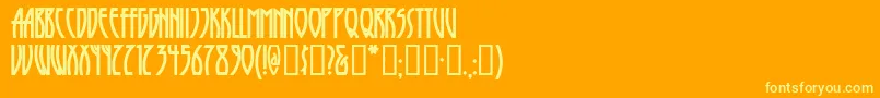 Czcionka Runytunesrevisited – żółte czcionki na pomarańczowym tle