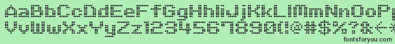 フォントM06Quadra – 緑の背景に黒い文字