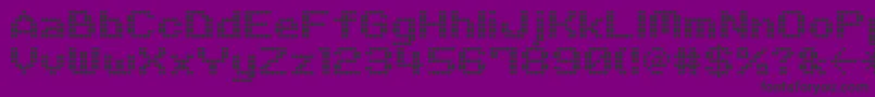 M06Quadra-fontti – mustat fontit violetilla taustalla