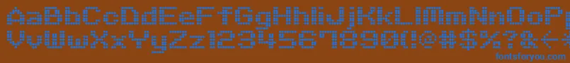 M06Quadra Font – Blue Fonts on Brown Background