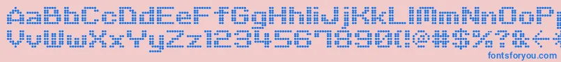 M06Quadra Font – Blue Fonts on Pink Background